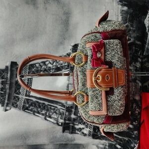 Vintage 2000s Coach Soho 2005 Tweed Satchel with Swarovski Bow CO62-8F03